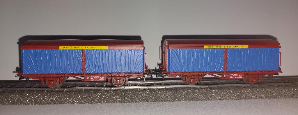 2x Roco H0 46220 - Zeilwagen staaltransport van de NS in ovp, Hobby en Vrije tijd, Modeltreinen | H0, Wisselstroom, Ophalen of Verzenden