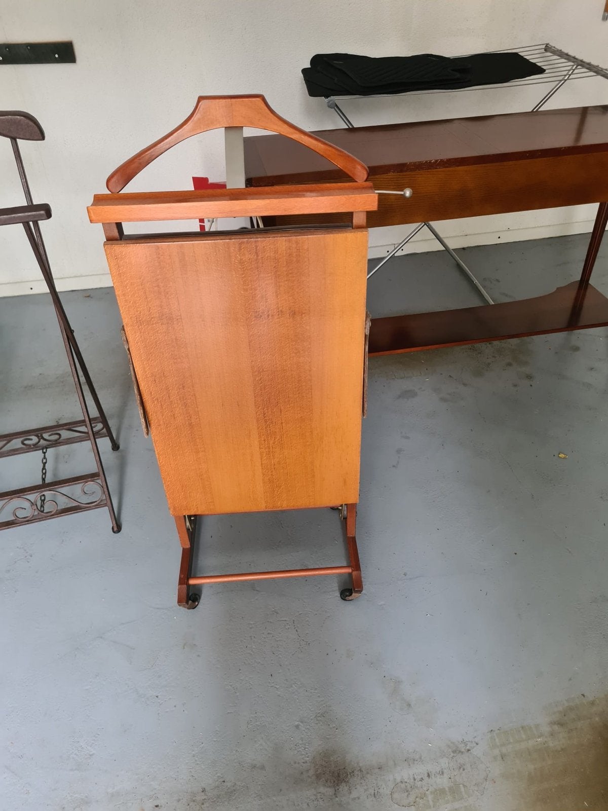 Vintage Kledingrek / Valet Stand van Hout, Ophalen, Gebruikt, 100 tot 150 cm, Overige typen