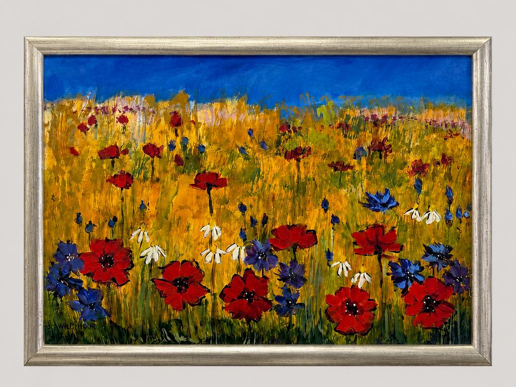 Maya Wildevuur - Acryl op paneel - Bloemenveld - HG Sittard, Ophalen