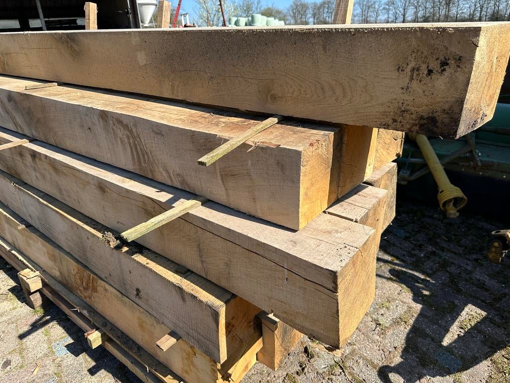 Eiken balken 15x15, 20x20, 25x25 - Diverse afmetingen, Ophalen, Gebruikt, Eiken, Balk