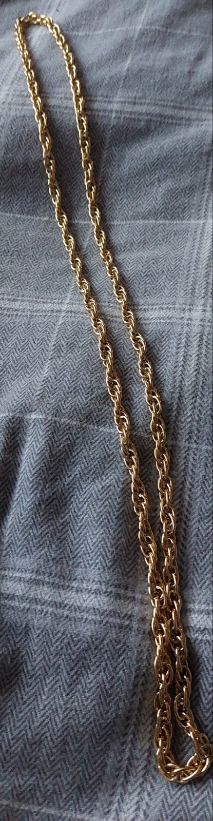 double koord chain schakel ketting, Ophalen of Verzenden, Zo goed als nieuw, Goud, Overige materialen