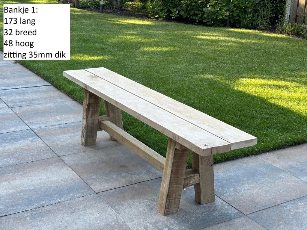 Eiken tuinbankjes / tuinbank / zitbankje / massief eiken, Tuin en Terras, Picknicktafels, Ophalen, Nieuw, Rechthoekig, Hout