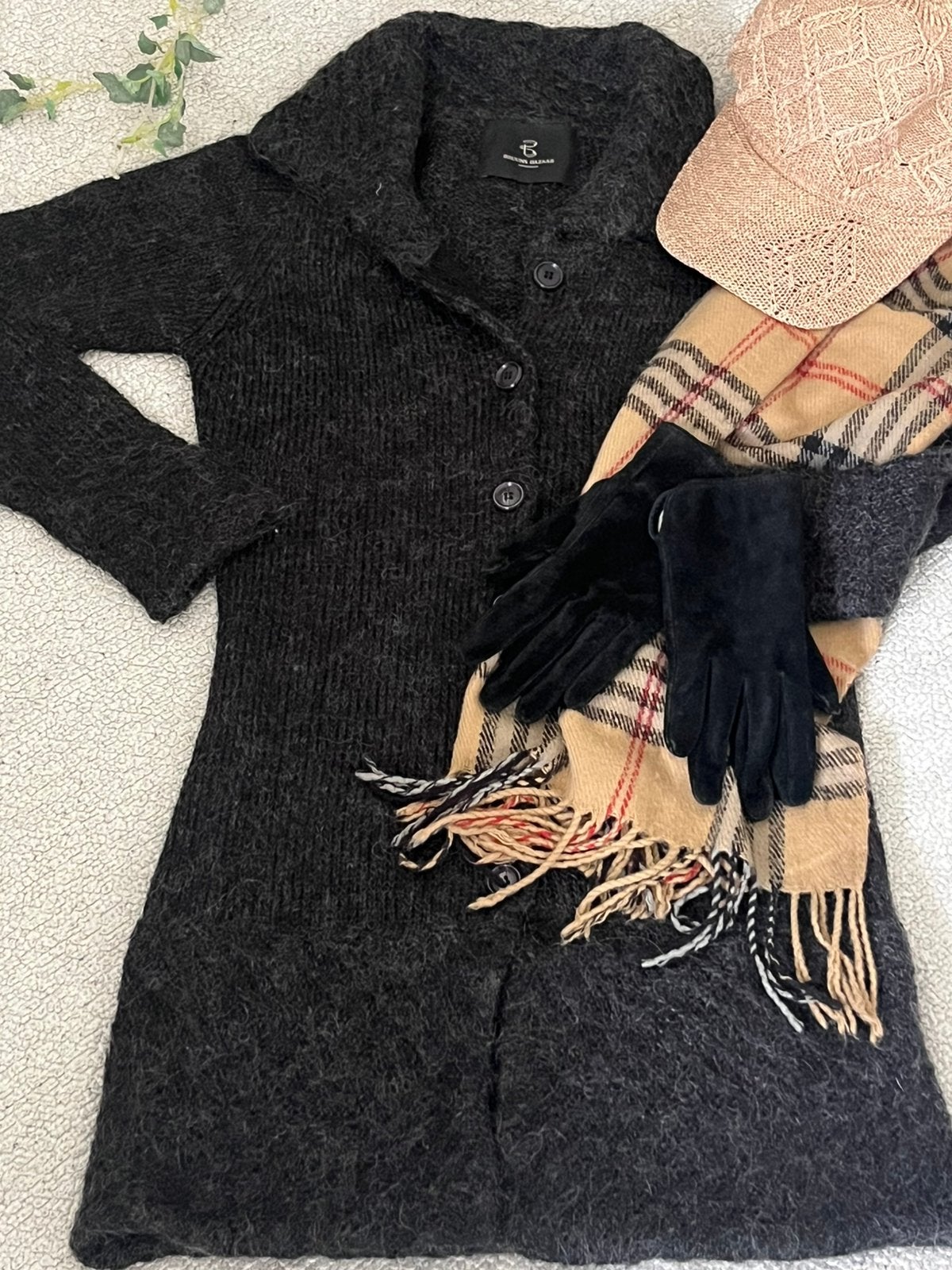 Bruuns Bazaar lang vest/jasje maat M, 80% acryl 20% mohair, Ophalen of Verzenden, Zo goed als nieuw, Maat 38/40 (M), Zwart