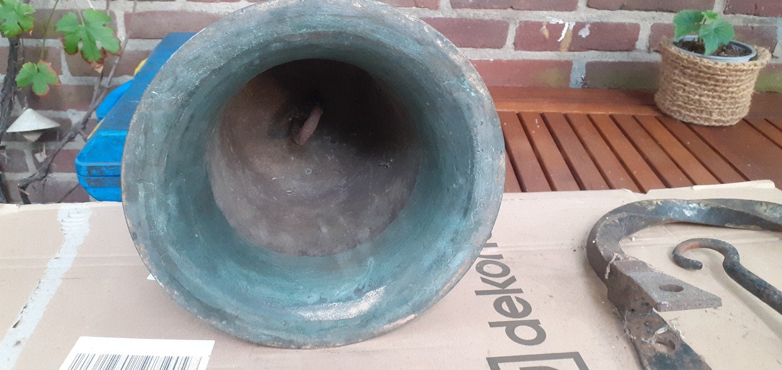 Zware Bronzen Industriële Scheepsbel - 26 cm - 1906, Antiek en Kunst, Ophalen