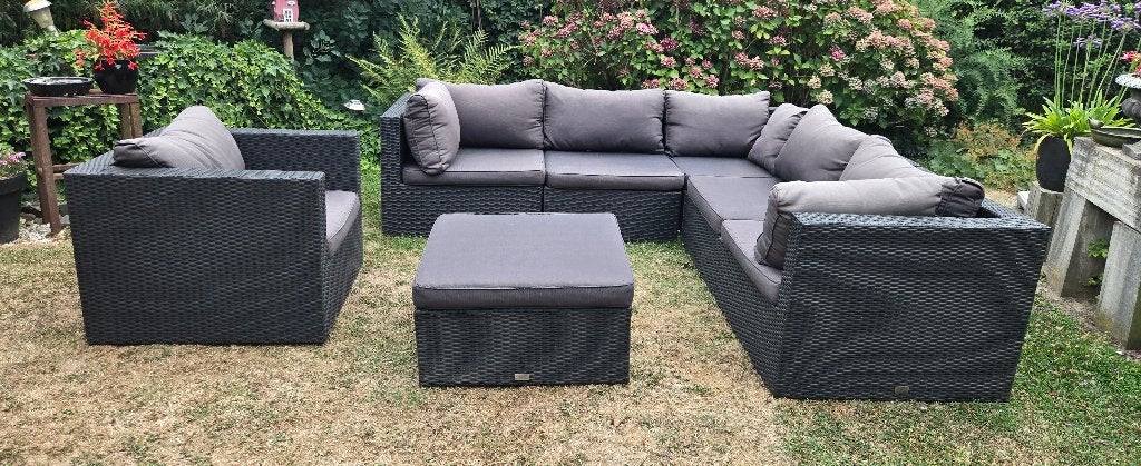 Loungeset Wicker, Ophalen, 5 zitplaatsen, Kunststof, Loungeset