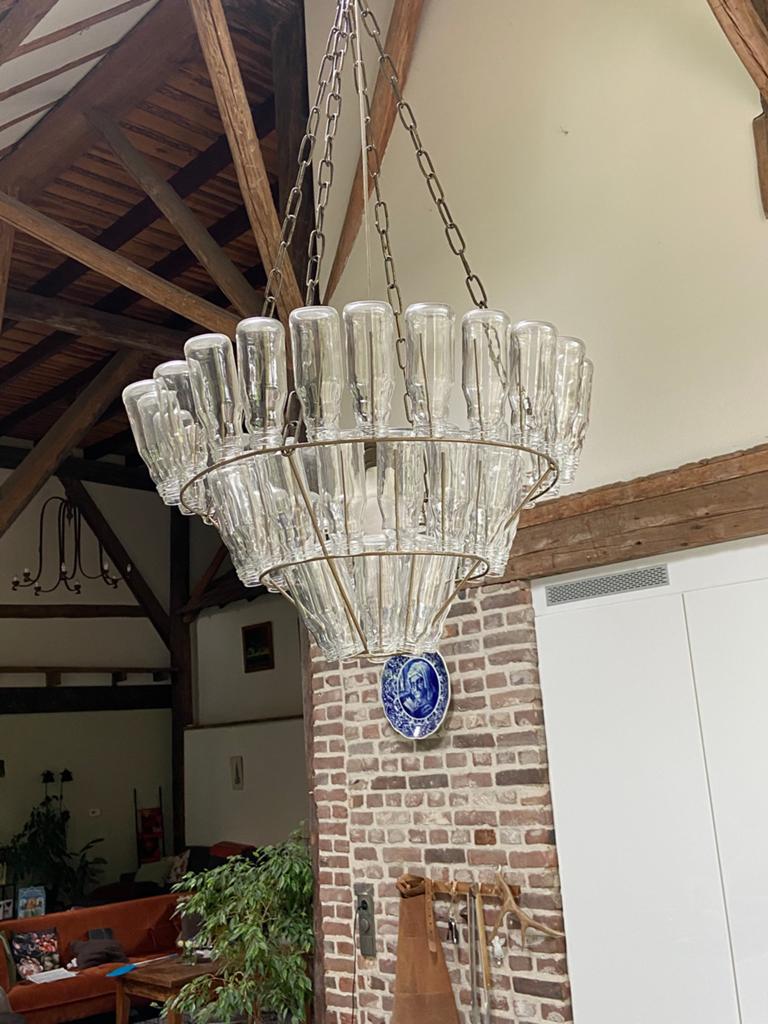 Flessen lamp, Ophalen, Zo goed als nieuw, Glas, Modern/strak