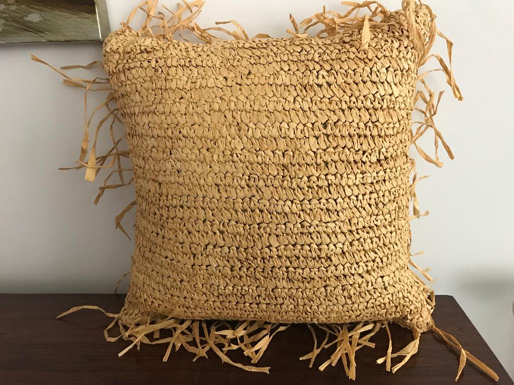 Decoratief kussen boho stijl met franjes Nieuw, Ophalen of Verzenden, Nieuw, Beige, Vierkant