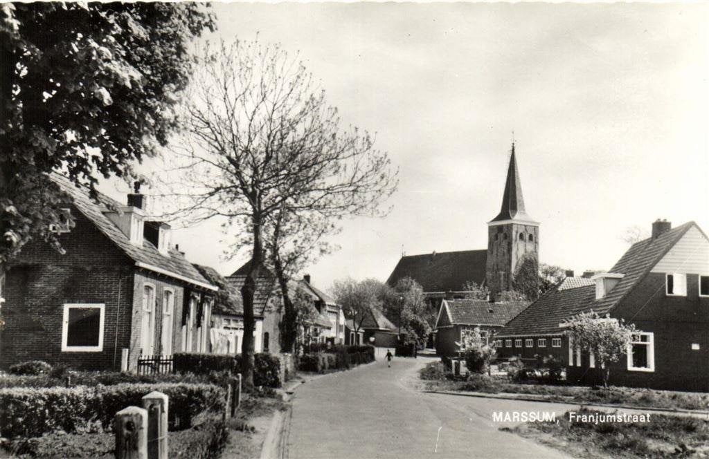 Marssum, Franjumstraat - ongelopen, Ophalen of Verzenden, 1940 tot 1960, Ongelopen, Friesland