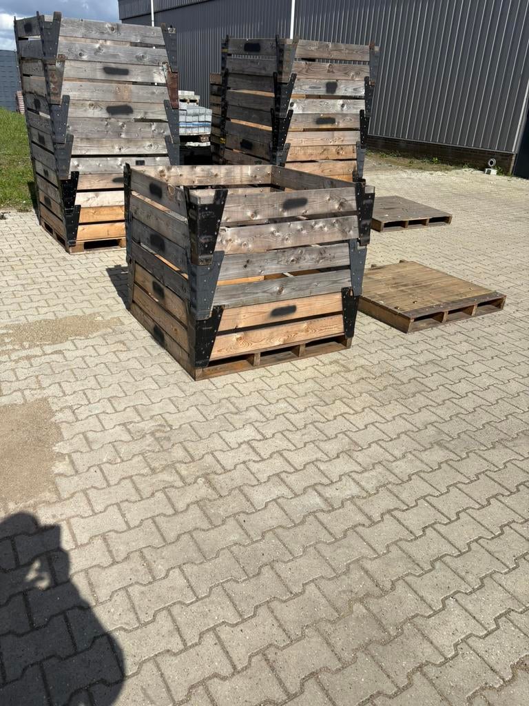 Moestuinbak - plantenbak - kweekbak - hout - stapelkrat, Ophalen, Zo goed als nieuw