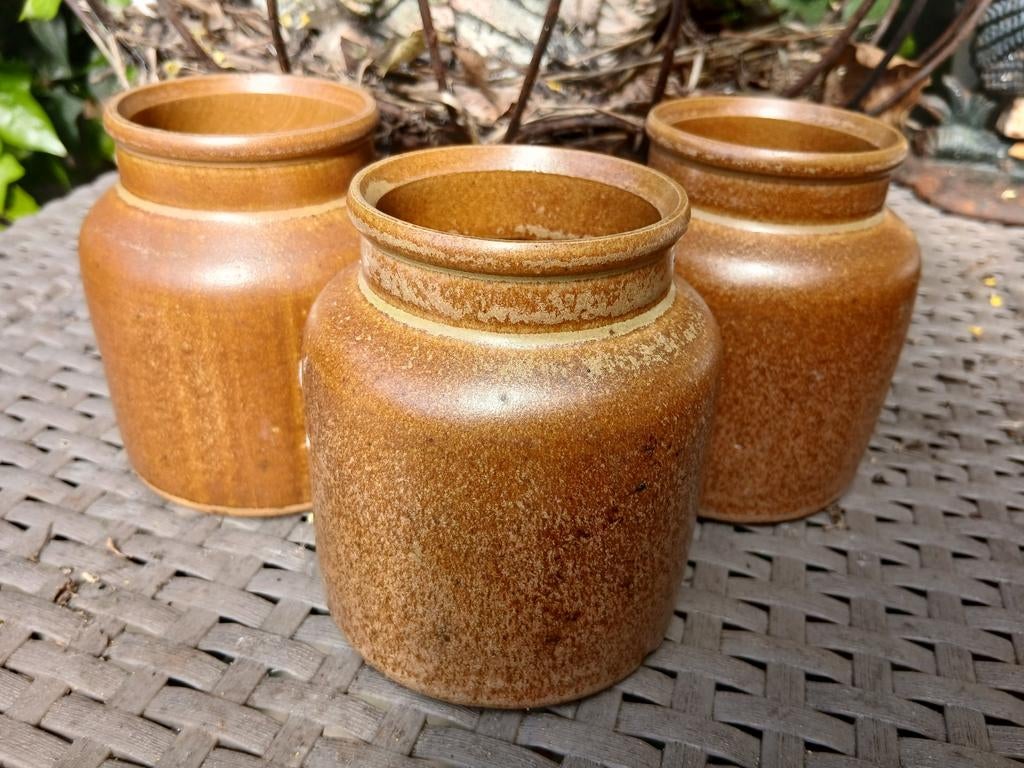 3 Franse mosterdpotten, Ophalen of Verzenden