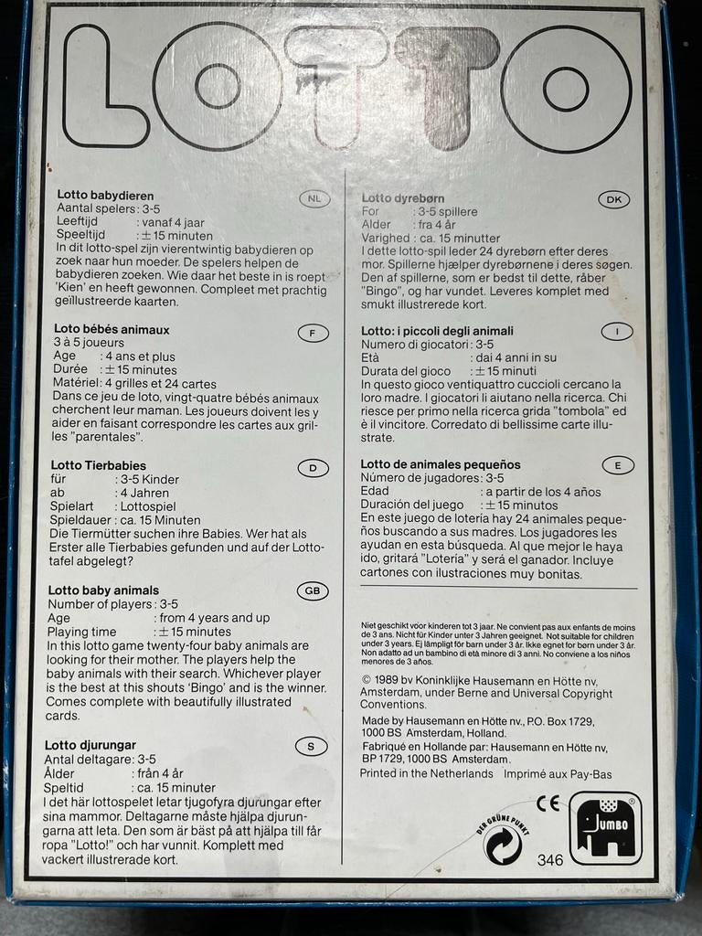 Lotto Dieren Spel voor Kinderen - Educatief & Leuk!, Hobby en Vrije tijd, Drie of vier spelers, Ophalen of Verzenden, Gebruikt