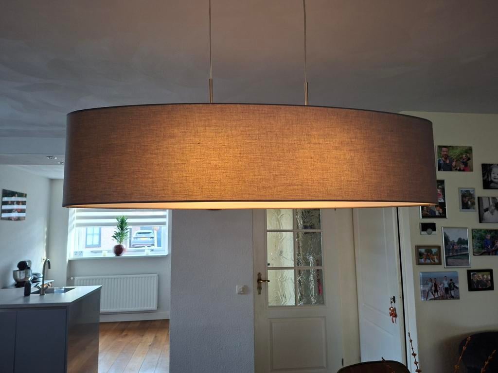 Mooie grijze  hanglamp, Ophalen of Verzenden, Zo goed als nieuw, Stof, Minder dan 50 cm