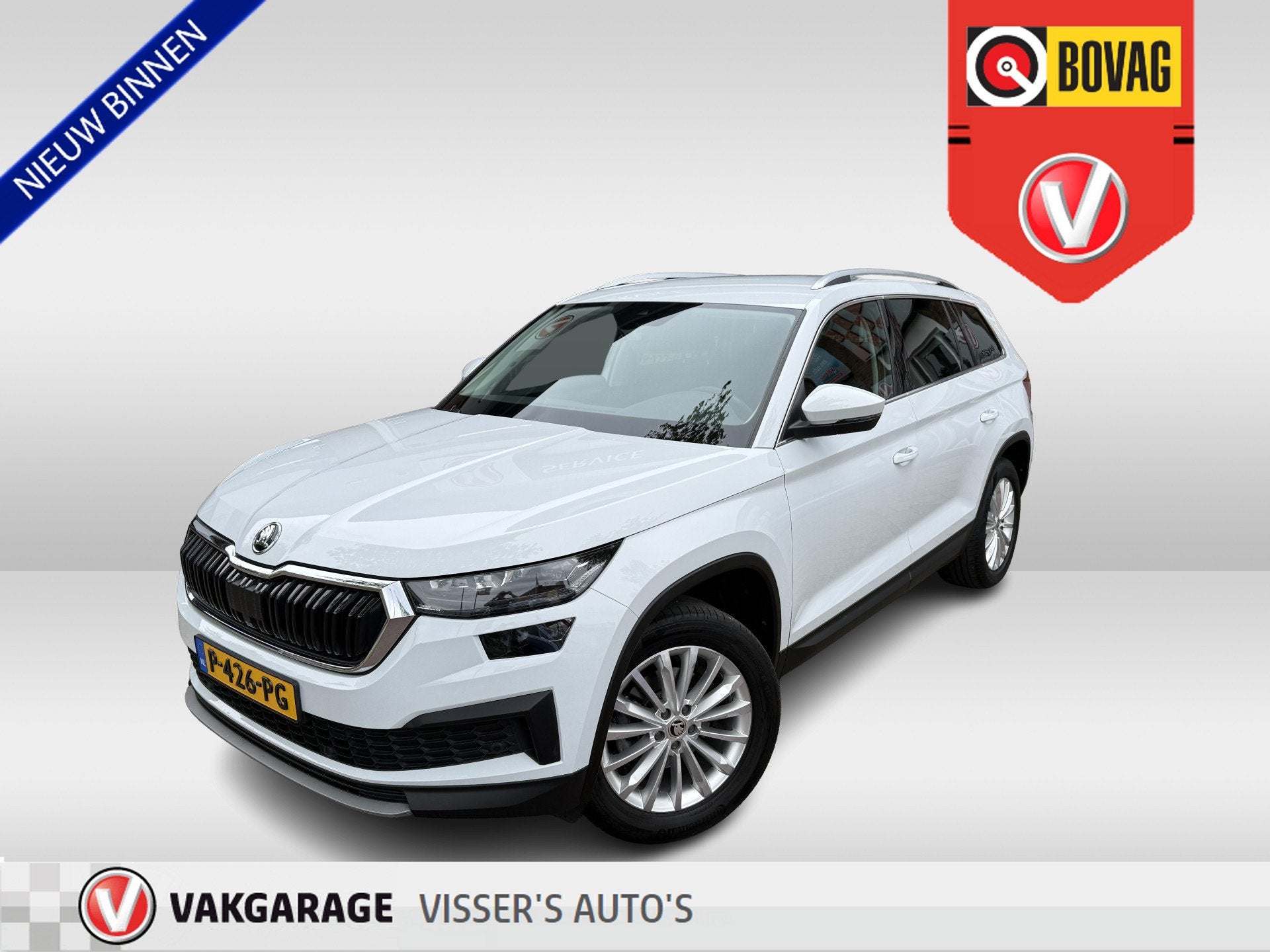 Skoda Kodiaq 1.5 TSI Business Edition | afneembare trekhaak, 4 cilinders, 150 pk, Leder en Stof, Wit
