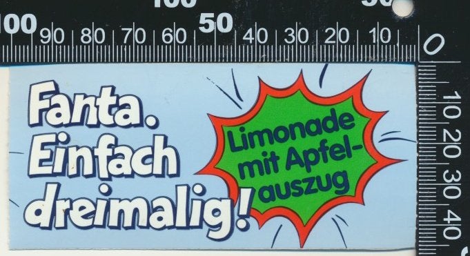 Sticker: Fanta - Limonade mit Apfelauszug, Ophalen of Verzenden, Zo goed als nieuw, Bedrijf of Vereniging