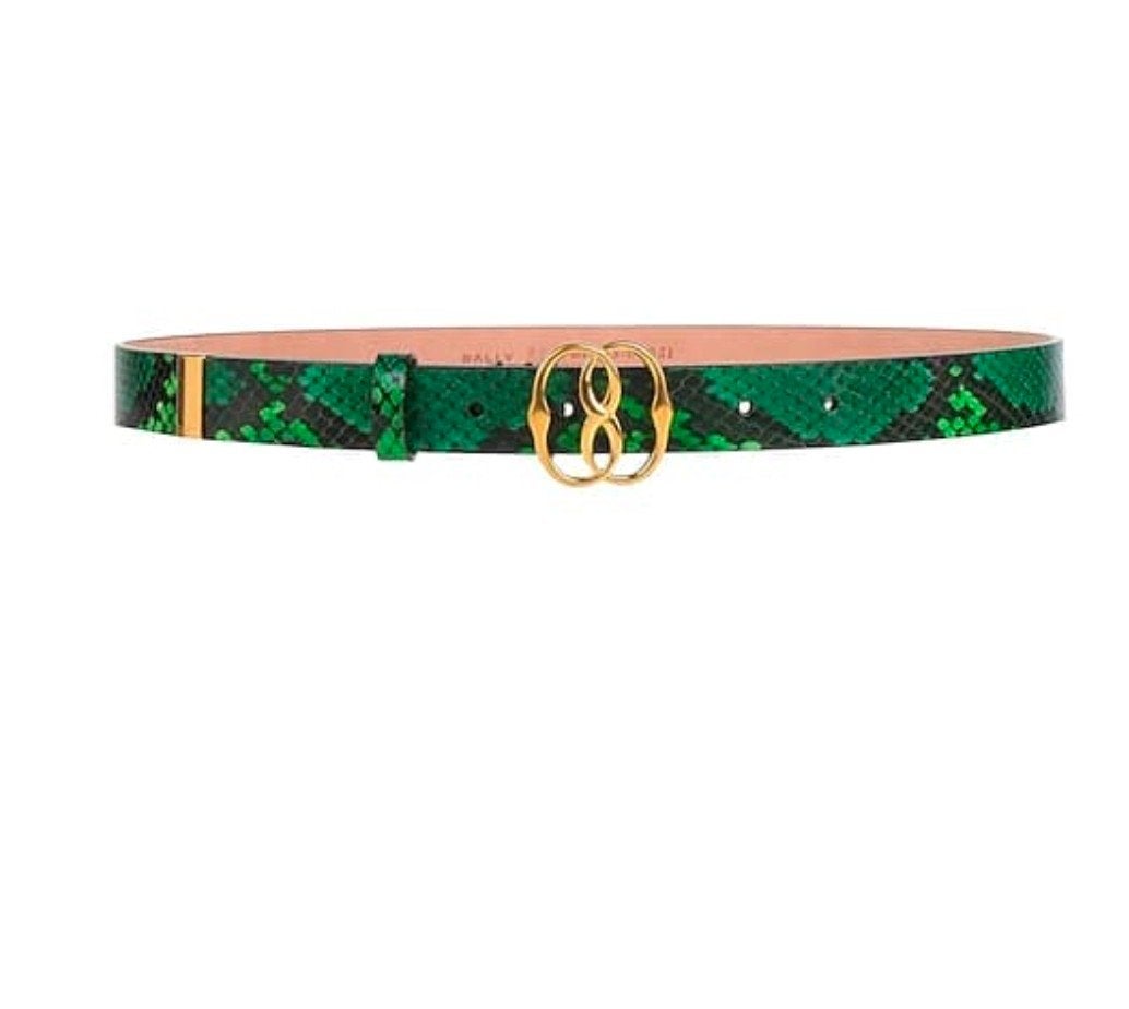 Bally groene slangenprint riem met gouden gesp, Kleding | Dames, Riemen en Ceinturen, Minder dan 3 cm, Echt leder, Nieuw, Tailleriem
