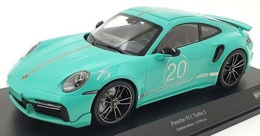 Porsche 911 (992) Turbo S 2021 “Sport Design Package” Groen, Minichamps, Tschuiten@hotmail.com, Duitsland, Nieuw