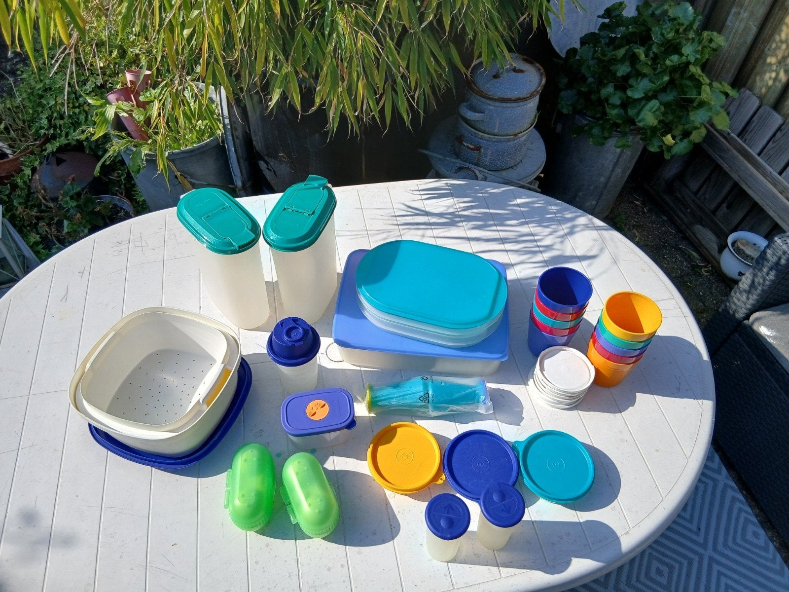 Grote partij Tupperware: bakjes, bekers, schalen, Ophalen of Verzenden, Gebruikt, Geel, Bak of Kom