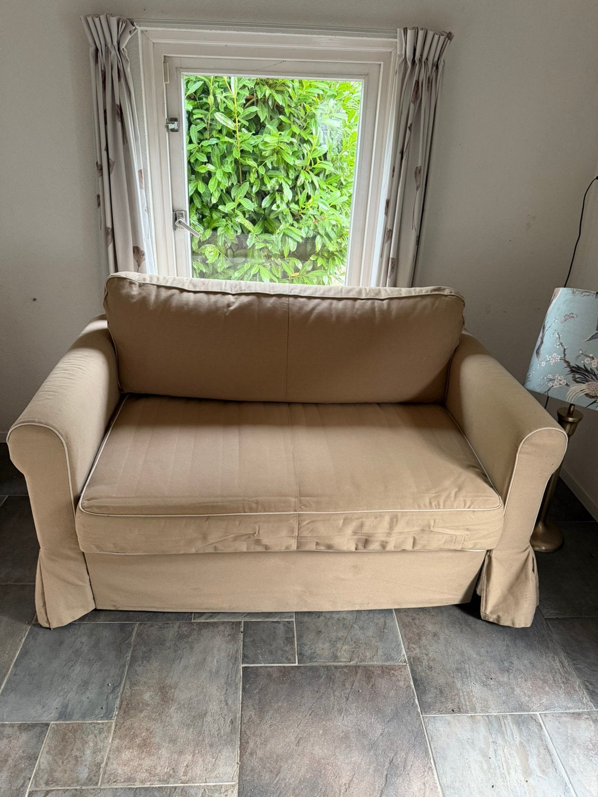 IKEA Hagalund Slaapbank (120x200) + Topper & Opberglade, Ophalen, Zo goed als nieuw, Tweepersoons, Minder dan 150 cm