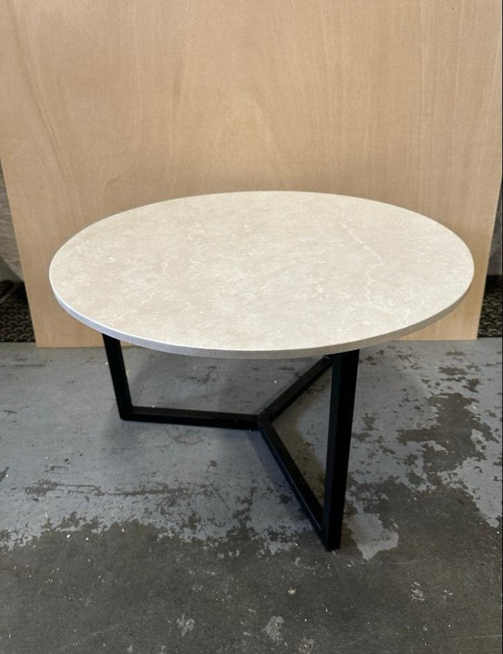 Crema Marfil Marmer Salontafel - Rond (70x45), Ophalen, 100 tot 150 cm, Rond, Nieuw