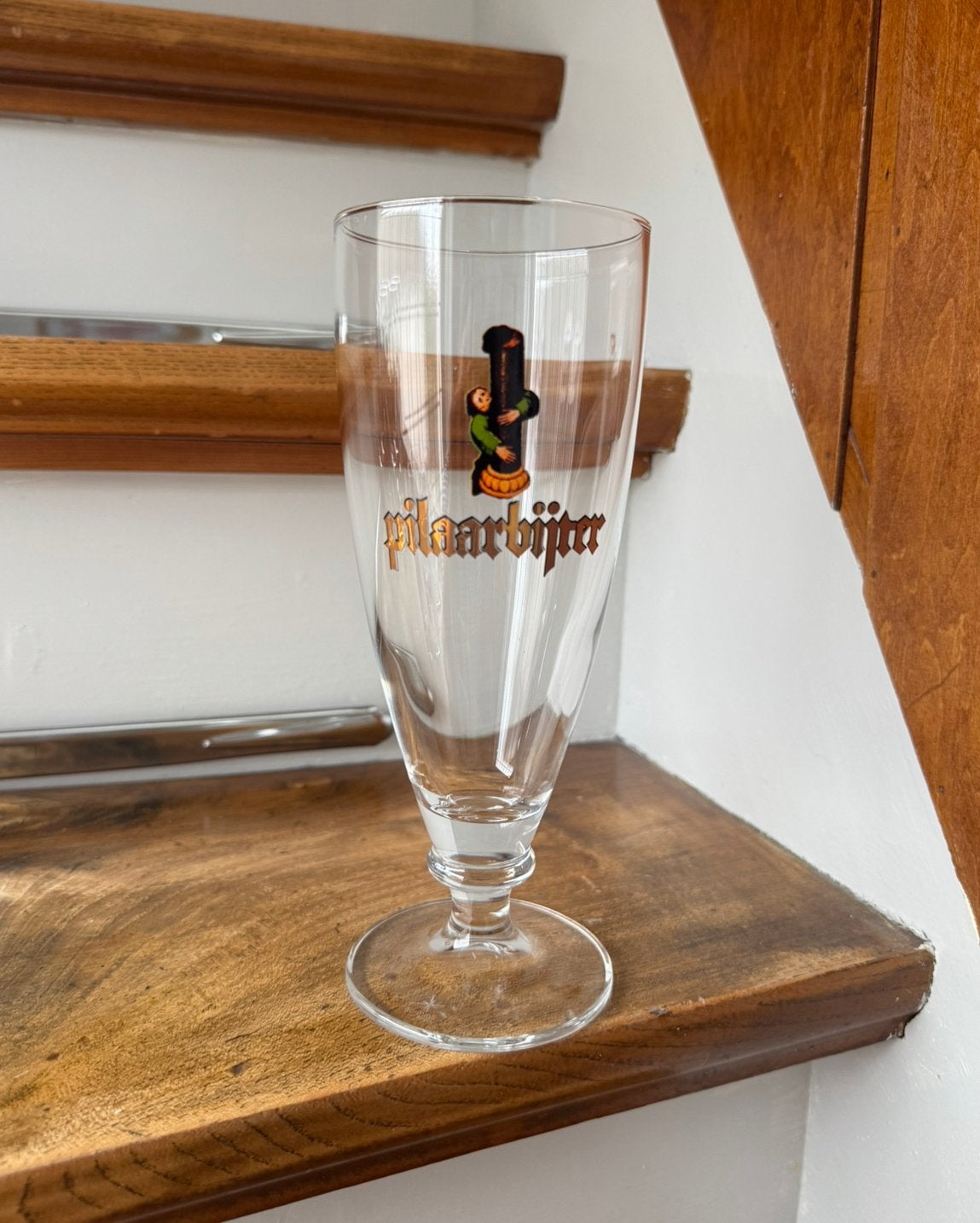 Pilaarbijter bierglas, Ophalen of Verzenden, Zo goed als nieuw, Glas of Glazen, Overige merken