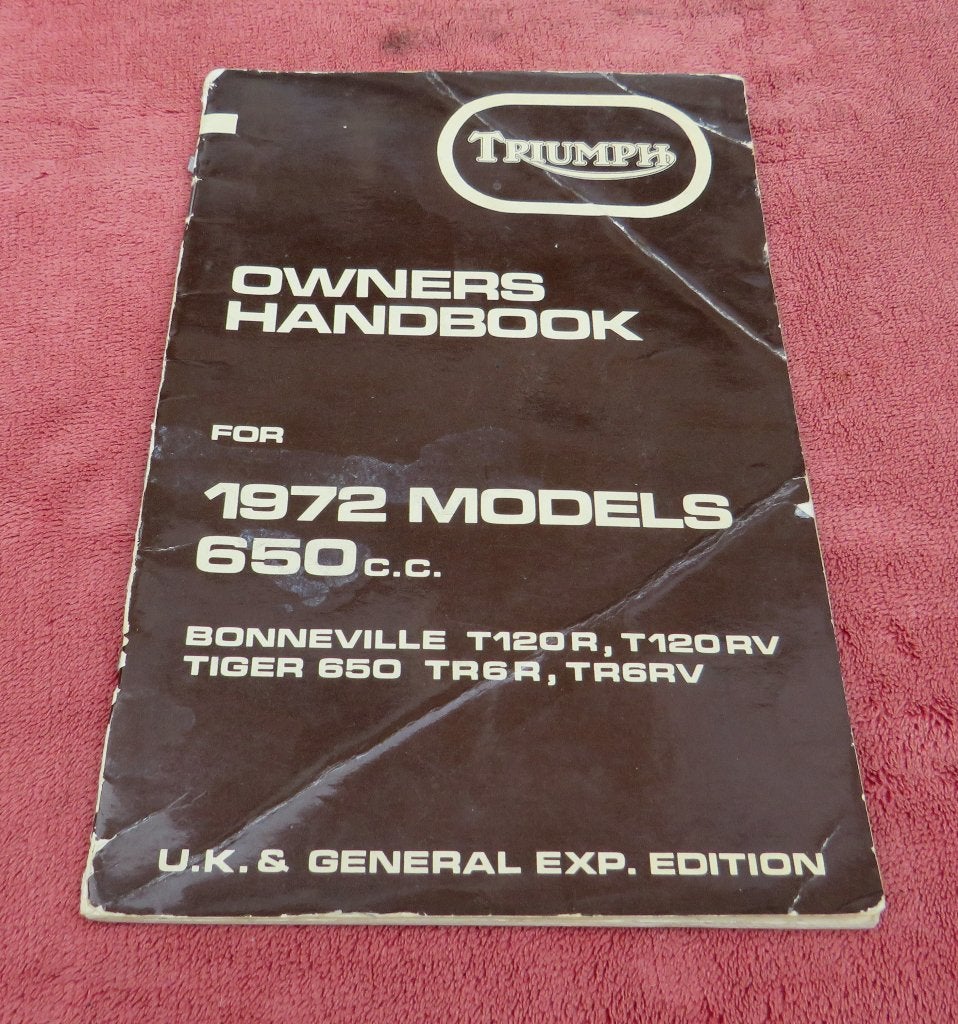 Triumph T120 en TR6 owners handook. 1972, Ophalen of Verzenden, Triumph