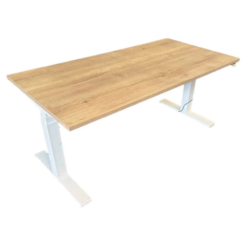 Elektrisch Zit Sta Bureau Wit Nieuw Blad H128, Huis en Inrichting, Zit-sta bureau, Elektrisch, Gebruikt, MN