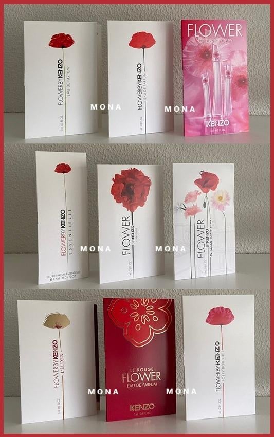KenzoFlower set 9 parfum samples proefjes testers monsters, Verzenden, Nieuw