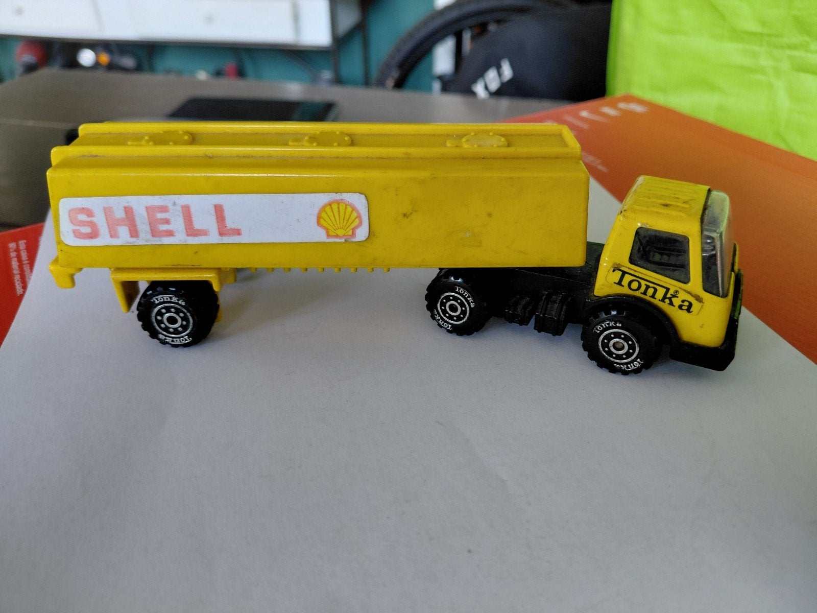 Vintage Tonka Shell Tankwagen - Geel Speelgoedtruck, Kinderen en Baby's, Speelgoed | Speelgoedvoertuigen, Gebruikt, Ophalen of Verzenden