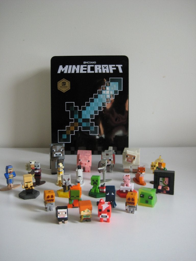 22 Minecraft poppetjes en figuurtjes 2,5-6,5 cm (4 verkocht), Ophalen of Verzenden, Zo goed als nieuw