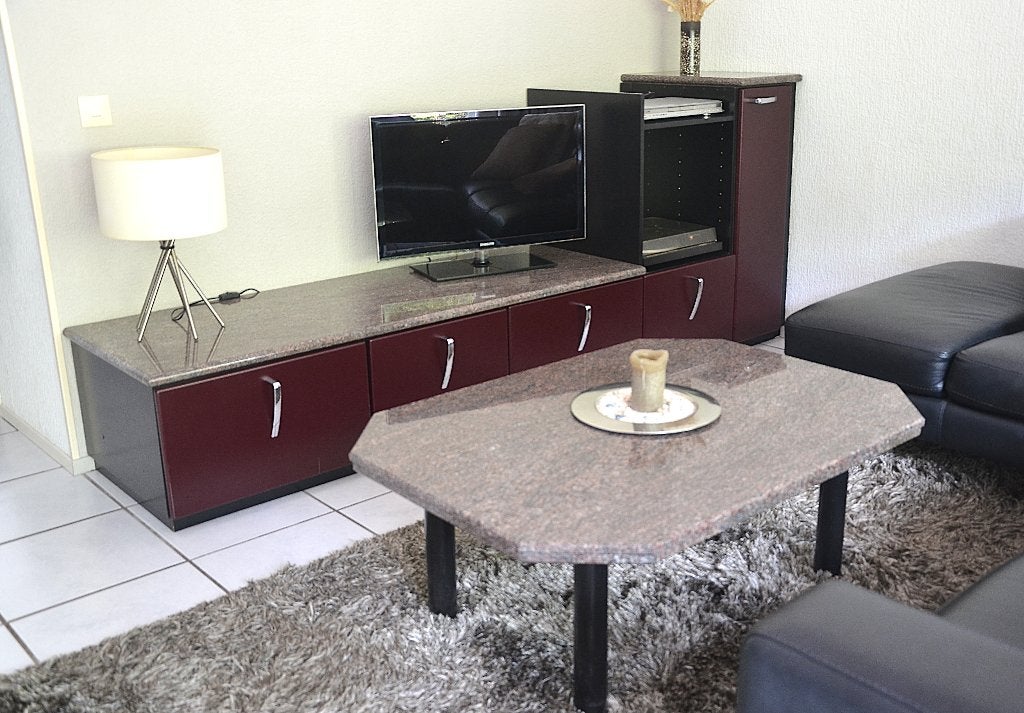 TV-Stereo meubel + Salontafel Graniet, Ophalen, Gebruikt, 75 cm of meer, 200 cm of meer