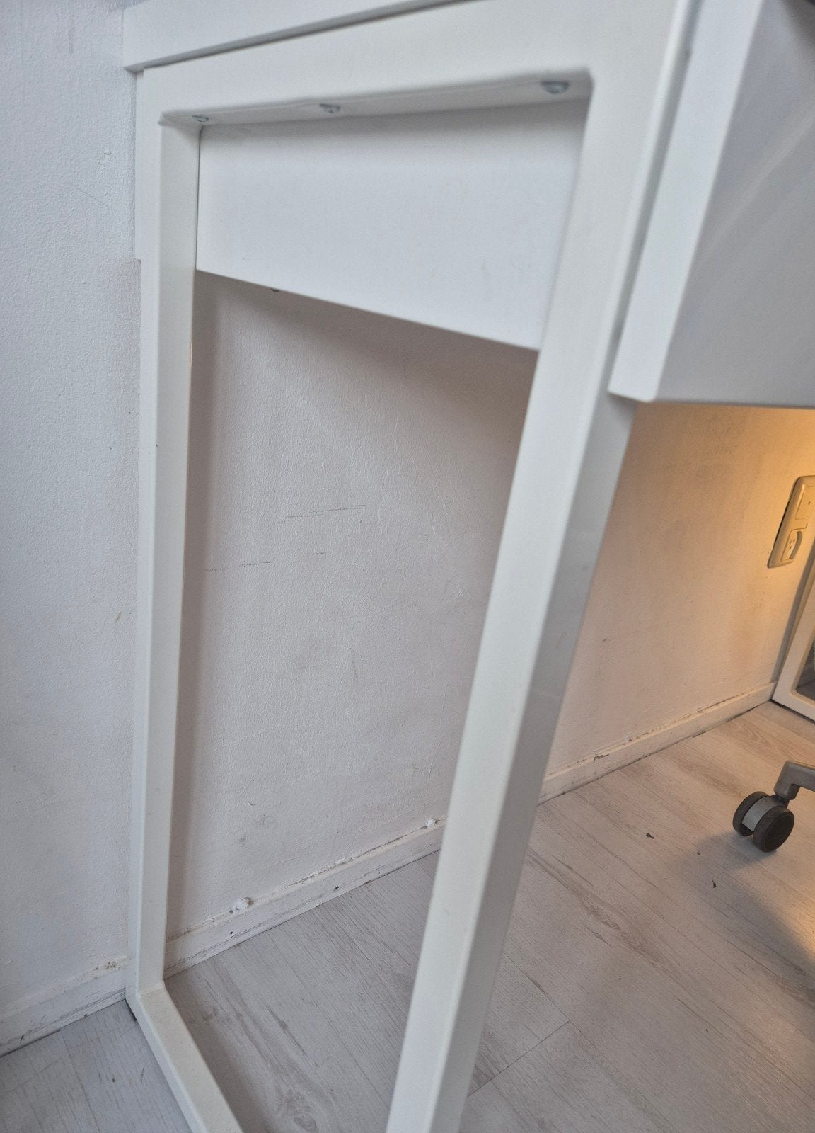 Hoogglans witte kaptafel / sidetable met lades 120 x 40 x 74, Gebruikt, 100 tot 150 cm, Ophalen of Verzenden, Minder dan 100 cm