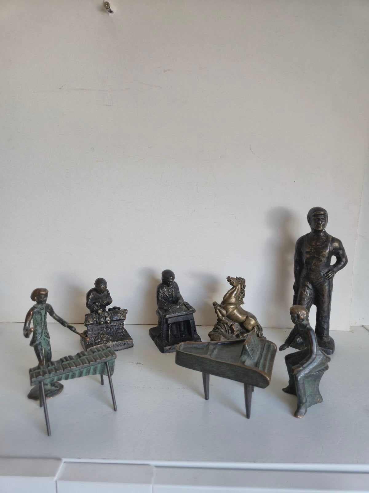 Partij bronzen beelden (6 stuks), Verzamelen, Beelden en Beeldjes, Ophalen of Verzenden