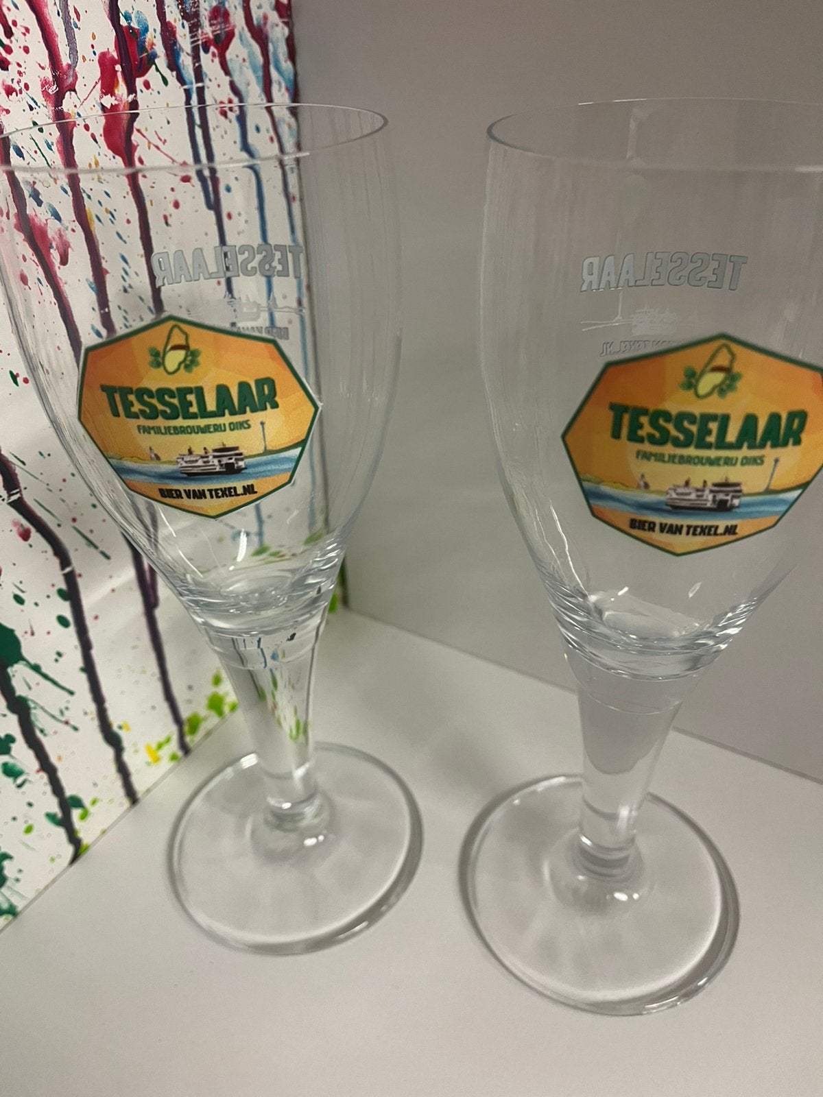 Tesselaar bierglazen set van 2 glazen, Ophalen of Verzenden, Nieuw, Glas of Glazen, Overige merken