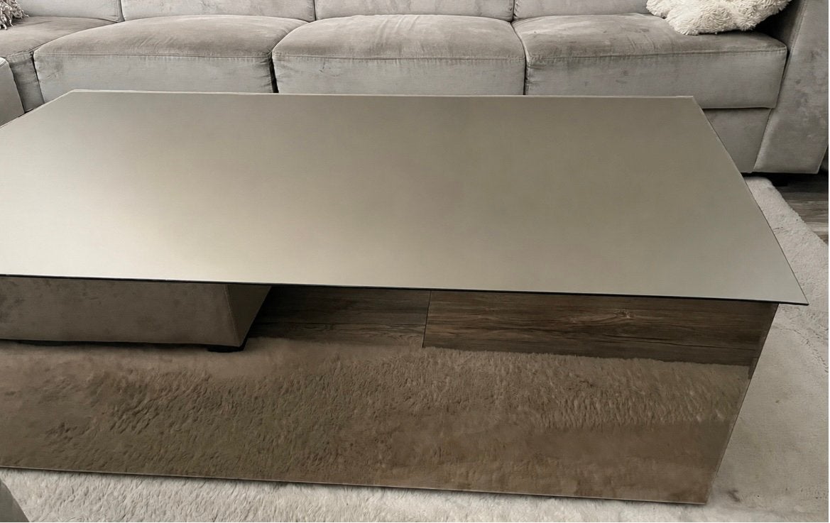 Spiegelmeubelset eettafel, salontafel en tv meubel, Ophalen, 50 tot 100 cm, Zo goed als nieuw, Minder dan 50 cm