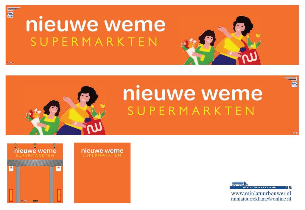 Vrachtauto decal 1:50 Nieuwe Weme supermarkten, Verzenden, Nieuw, Bus of Vrachtwagen, Overige merken
