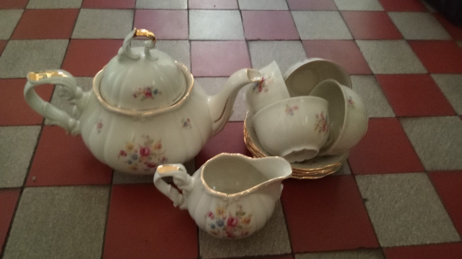 Vintage J.G.Z. Handbemalt Theeservies - Made in Germany, Ophalen