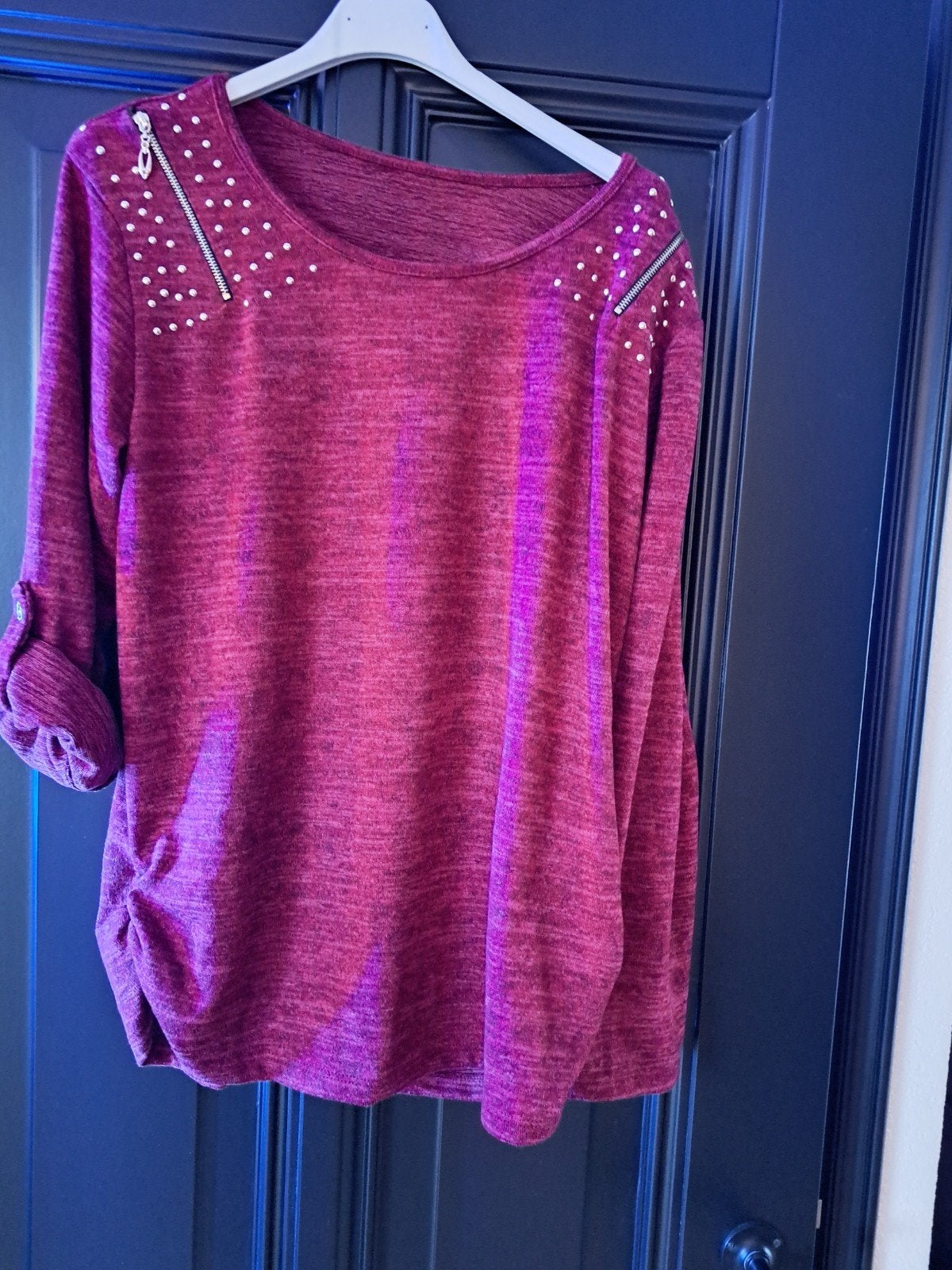 DAMES TRUI/ SHIRT MET STUDDS ZGAN MAAT M/ L, Ophalen of Verzenden, Zo goed als nieuw, Rood