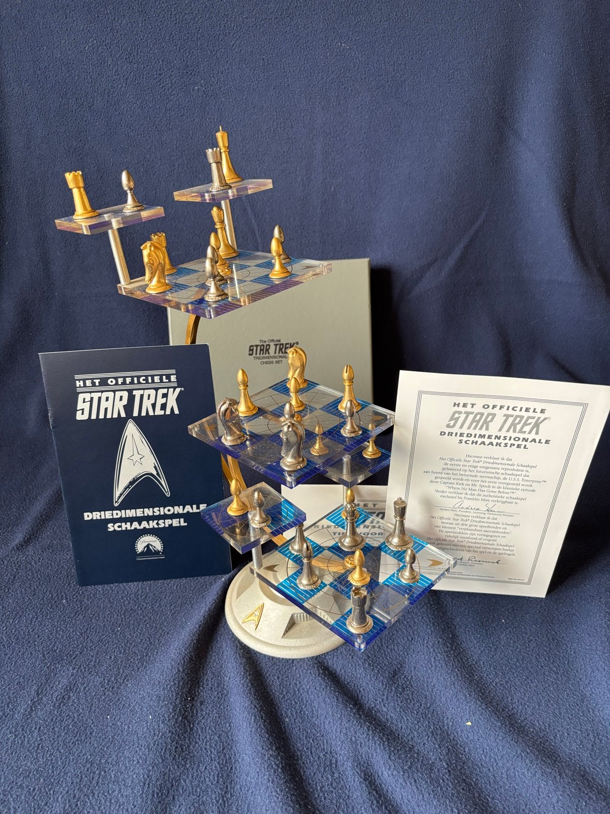 Star Trek Driedimensionaal Schaakspel - Franklin Mint, Ophalen, Zo goed als nieuw
