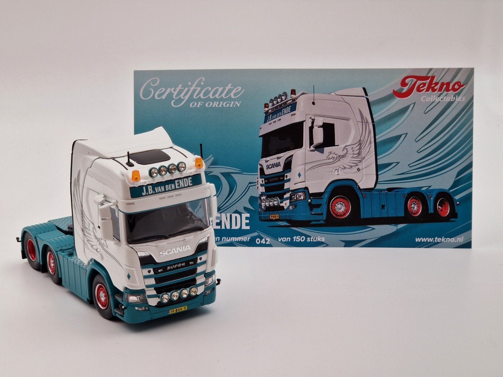 Tekno - Scania R660 J.B. van den Ende, Hobby en Vrije tijd, Modelauto's | 1:50, Ophalen of Verzenden, Zo goed als nieuw, Bus of Vrachtwagen