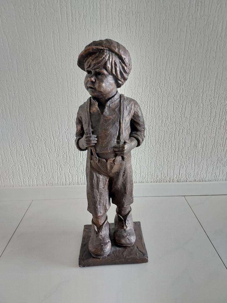 Bronzen beeld Geert Kunen, Ophalen, 50 - 100 cm, Brons, Beeld