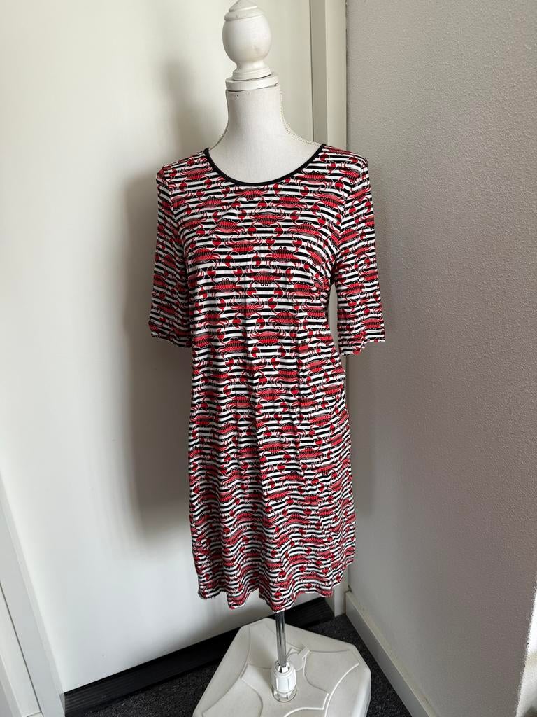 JUffrouw Jansen grappige Zomer JURK rek mt 42 44 L roodwit, Kleding | Dames, Jurken, Zo goed als nieuw, Maat 42/44 (L), Rood, Boven de knie