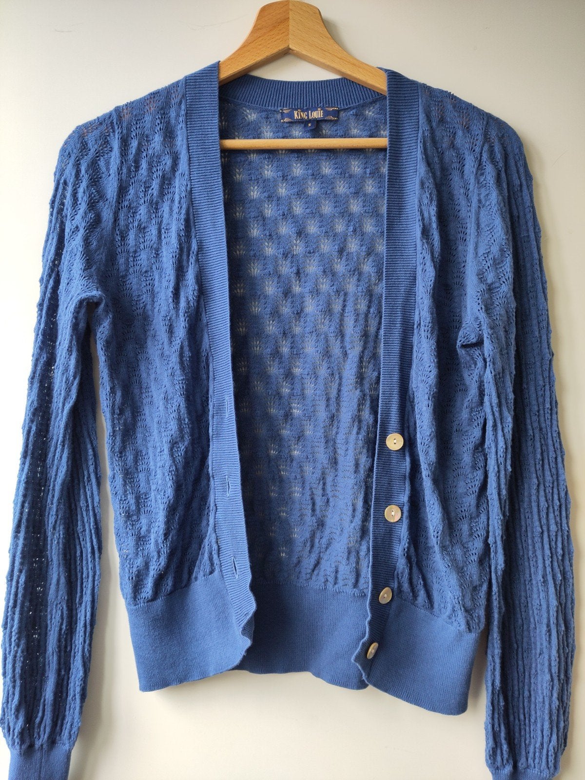 King Louie Blauw Gebreid Vestje Maat S, Kleding | Dames, Blauw, Ophalen of Verzenden, King Louie, Maat 36 (S)