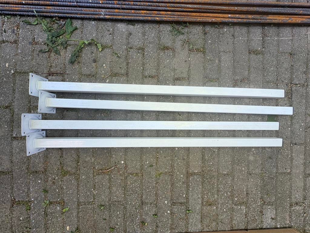Mooie witte stalen tafelpoten, 4 stuks, Ophalen of Verzenden
