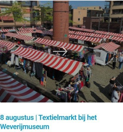 Markt Weverijmuseum Geldrop 8 augustus 10.00 - 17.00, Ophalen of Verzenden