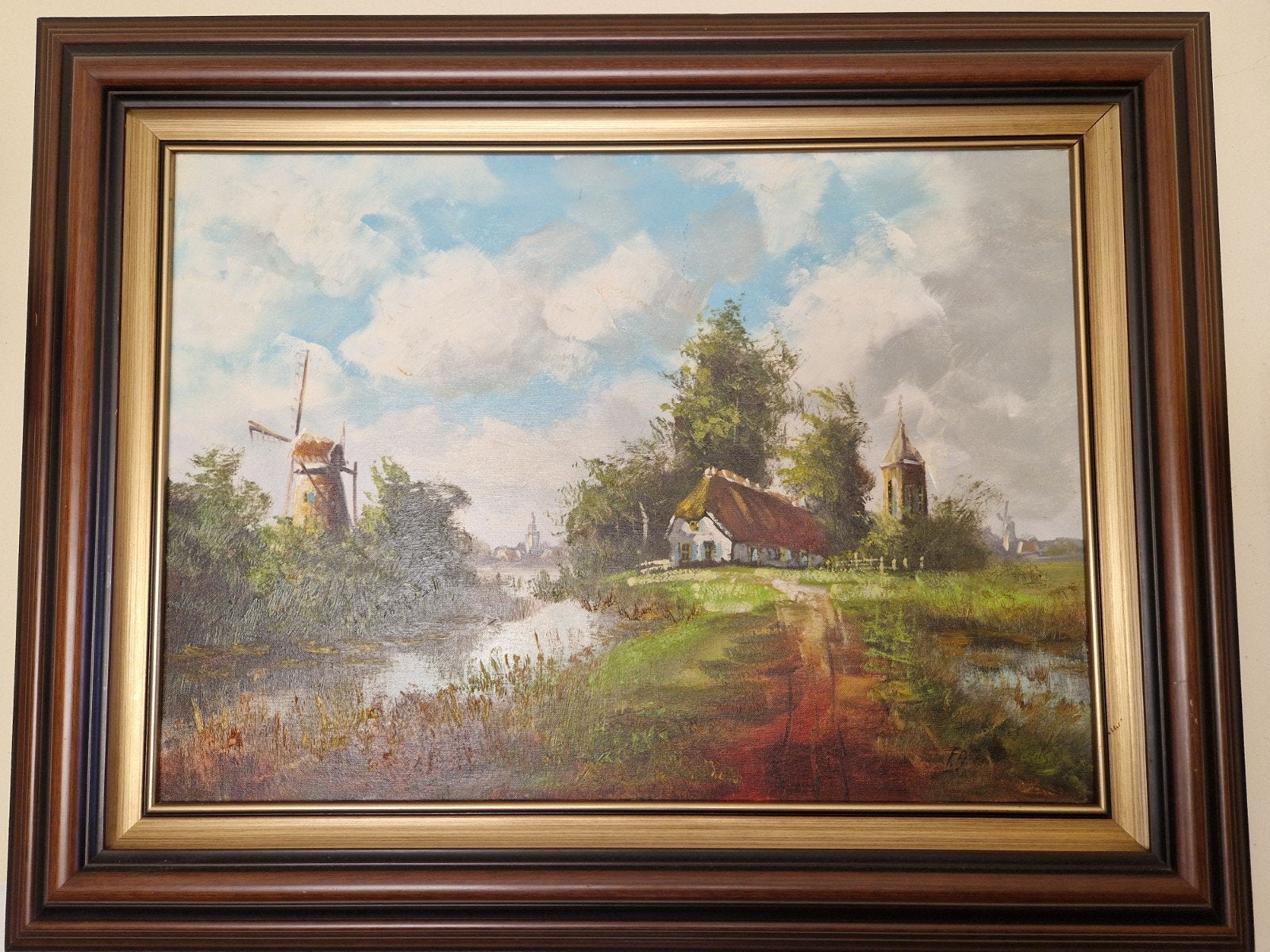 Twee klassieke landschapsschilderijen in lijst, Antiek en Kunst, Kunst | Schilderijen | Klassiek, Ophalen of Verzenden
