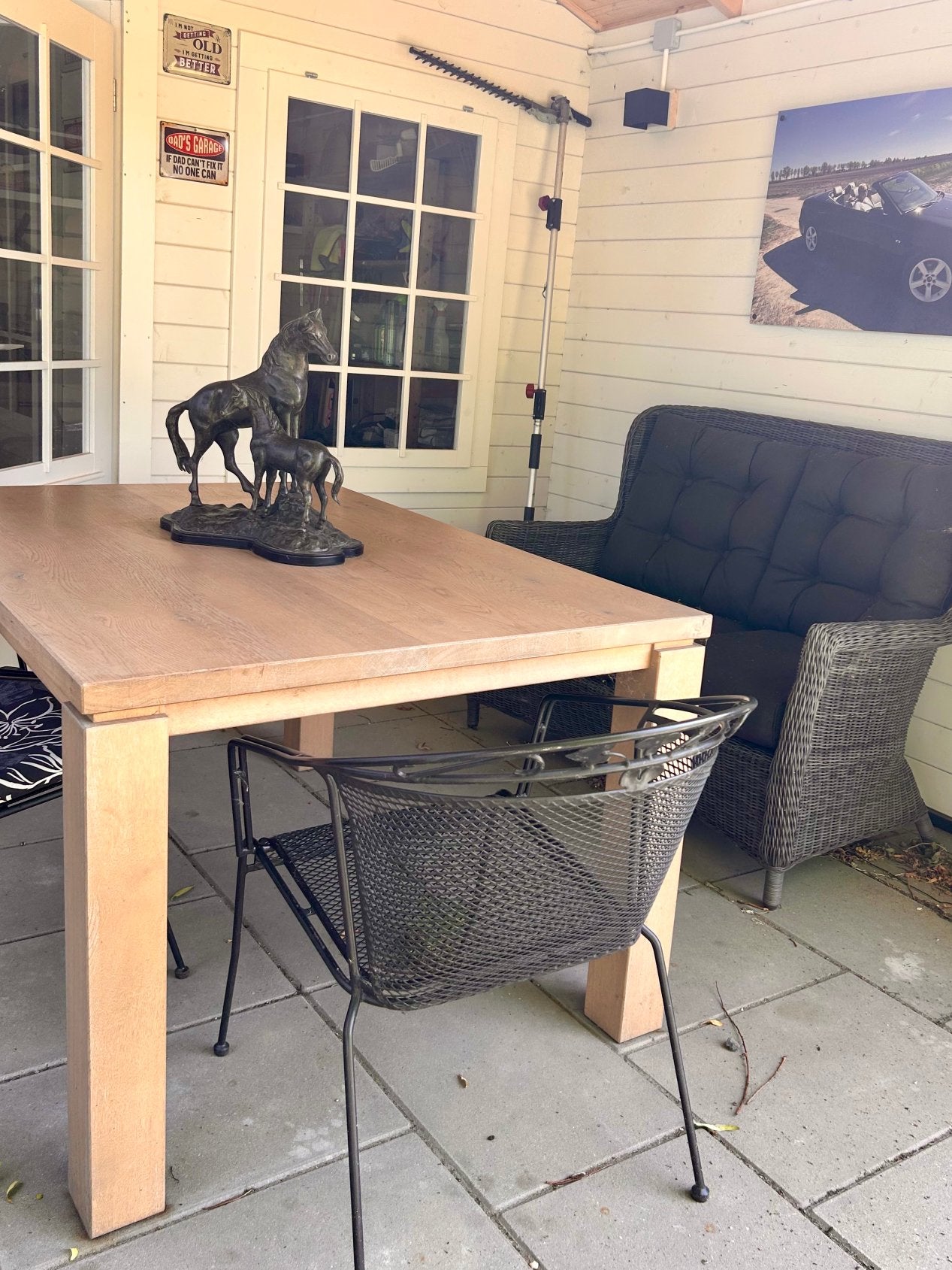 Massief licht eiken tafel, Ophalen, 100 tot 150 cm, Eikenhout, Zo goed als nieuw