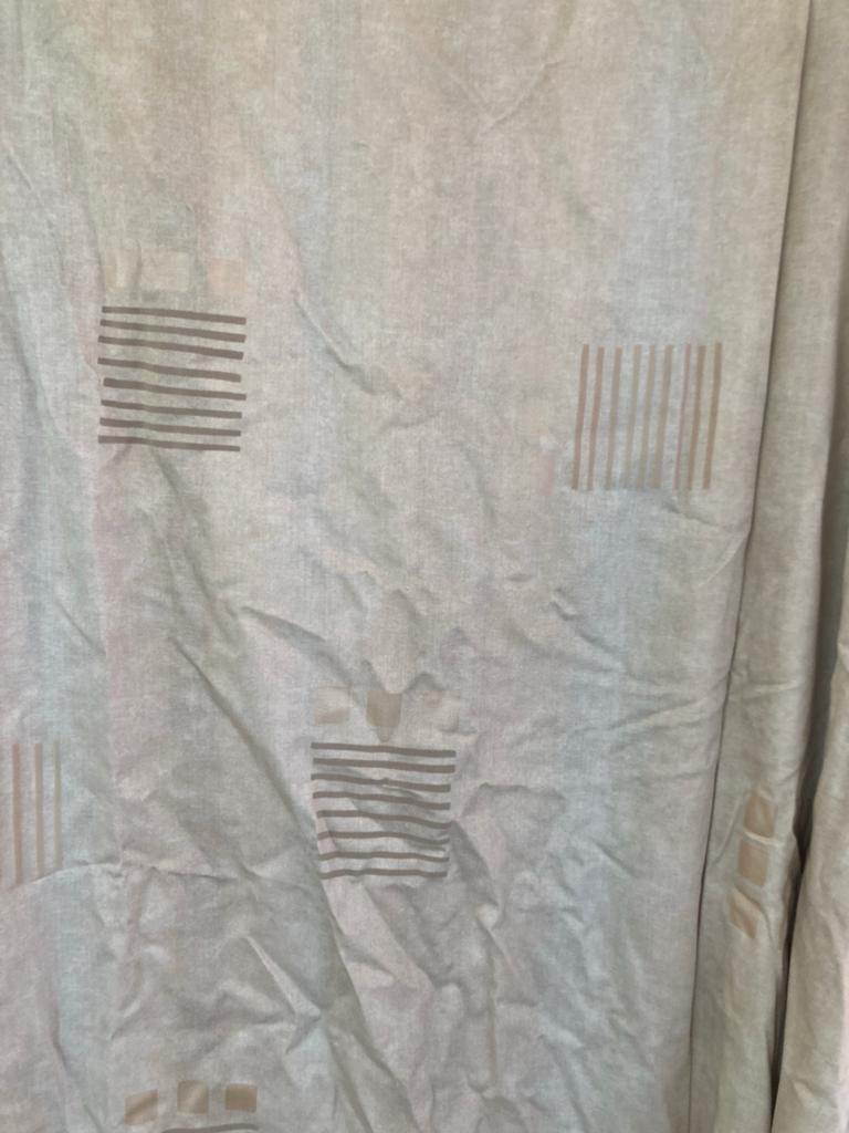 Kamerbreed gordijn met modern patroon, Ophalen, Gebruikt, Beige, 200 cm of meer