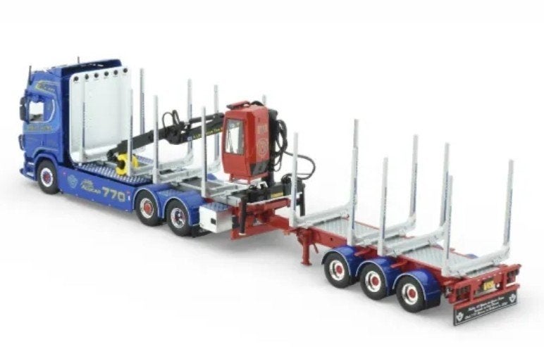 TEKNO SCANIA NEXT GEN + HOUT AANHANGER - ALLAN CARTNET, ., Nieuw, Tekno, Bus of Vrachtwagen