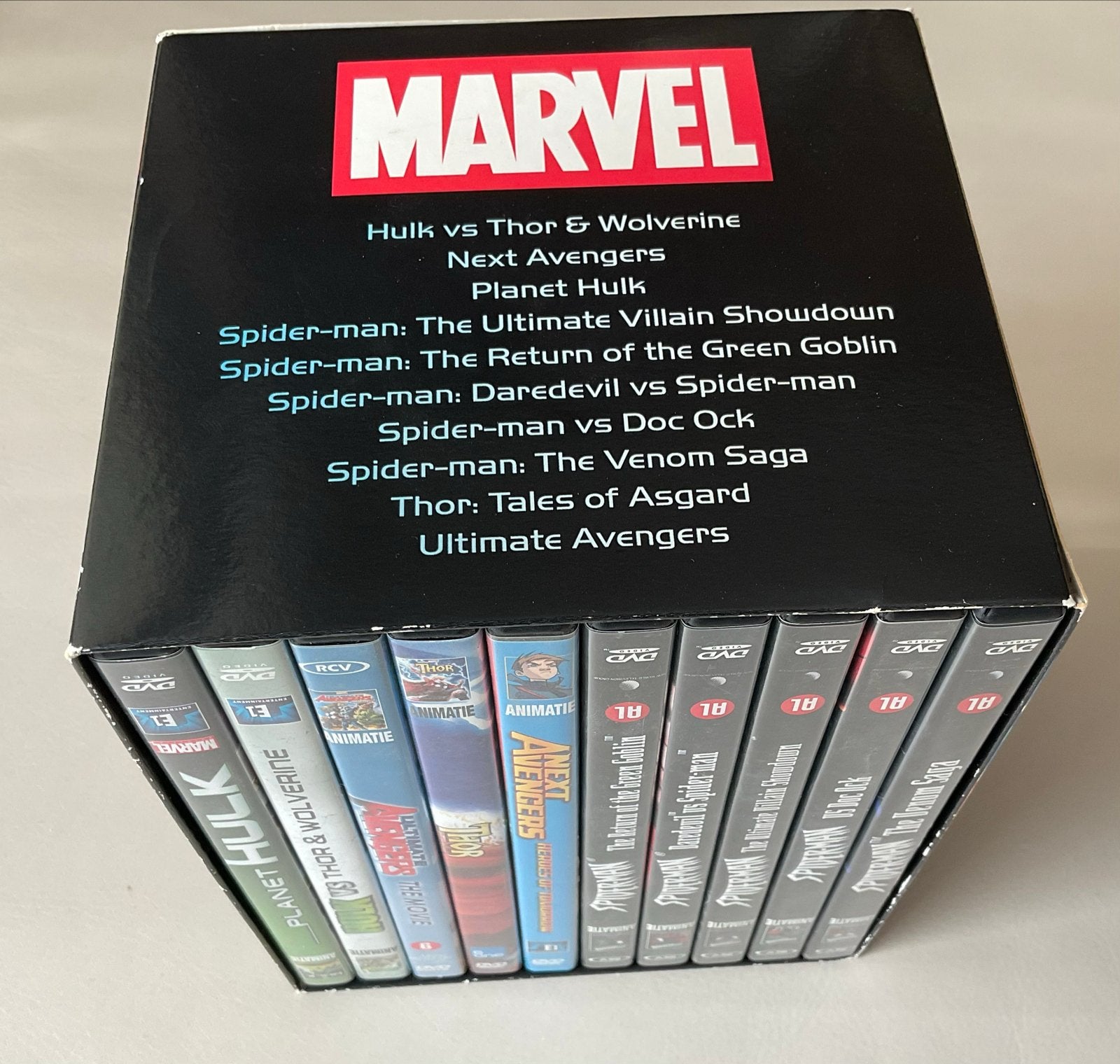 Marvel 10 Movie Collection DVD Boxset - Spider-Man Hulk Thor, Cd's en Dvd's, Dvd's | Tekenfilms en Animatie, Zo goed als nieuw
