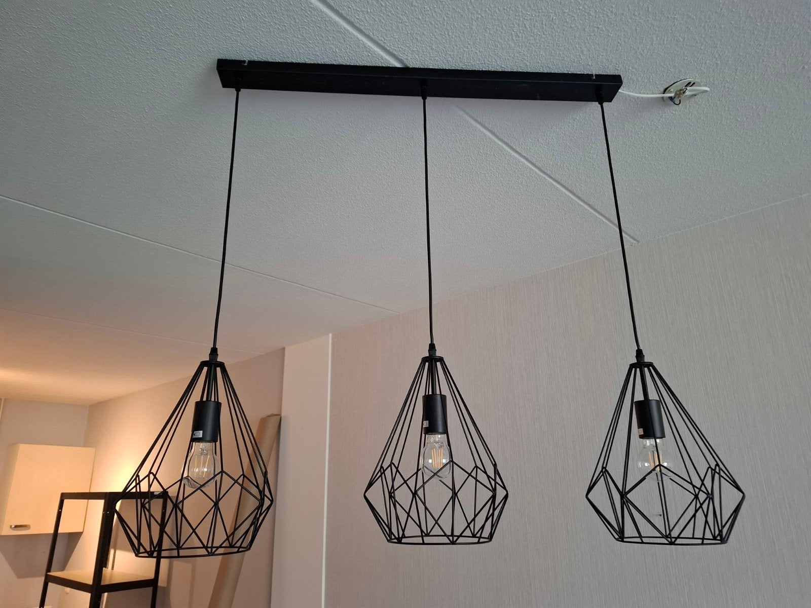 kamerlamp met  3 kapjes, Huis en Inrichting, Ophalen, Zo goed als nieuw, Metaal, E27 (groot)